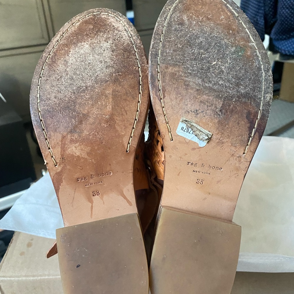 Rag And Bone Tan Heeled Open Toe Mules - image 5